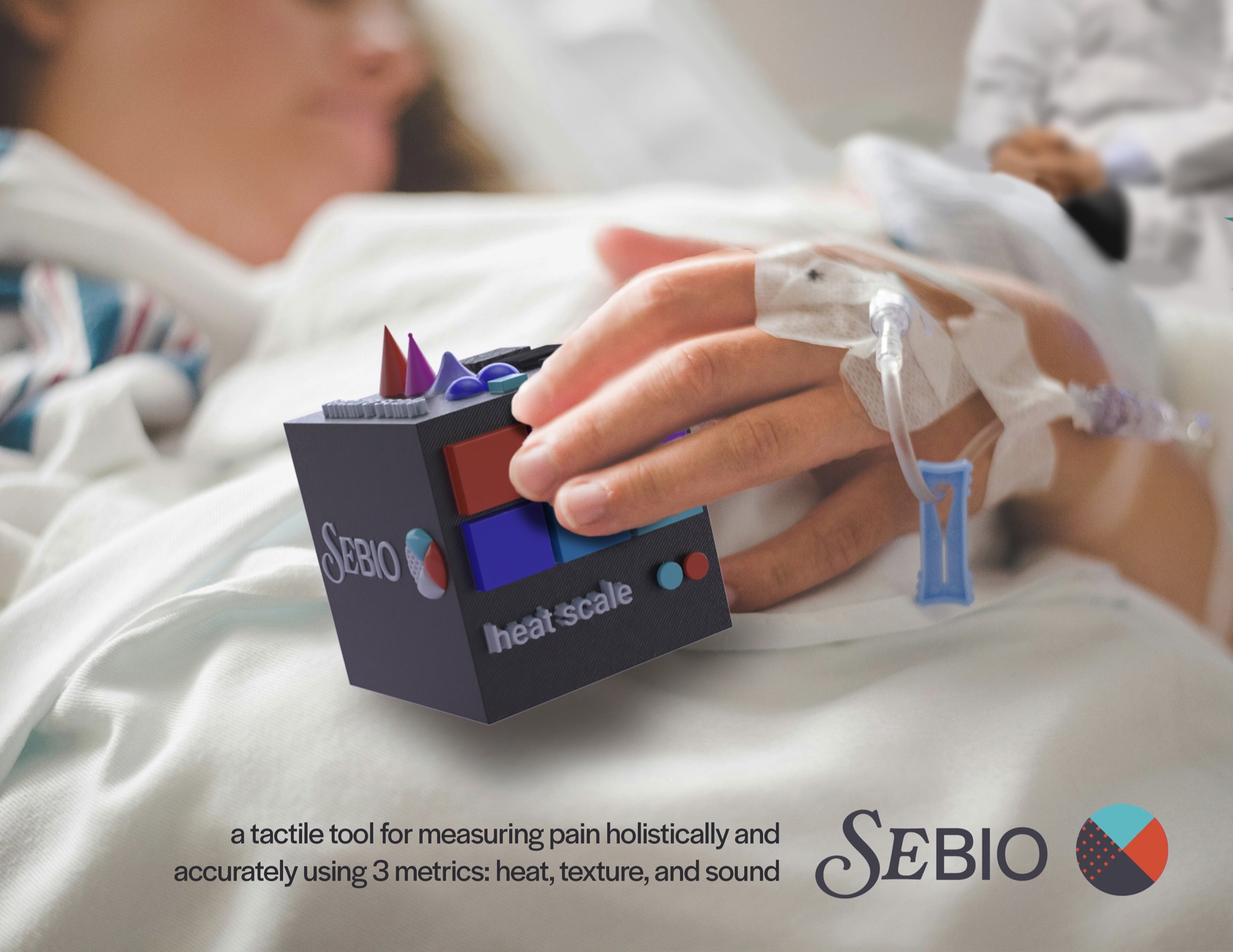 Sebio pain cube: a tactile tool measuring pain through heat, texture and sound.