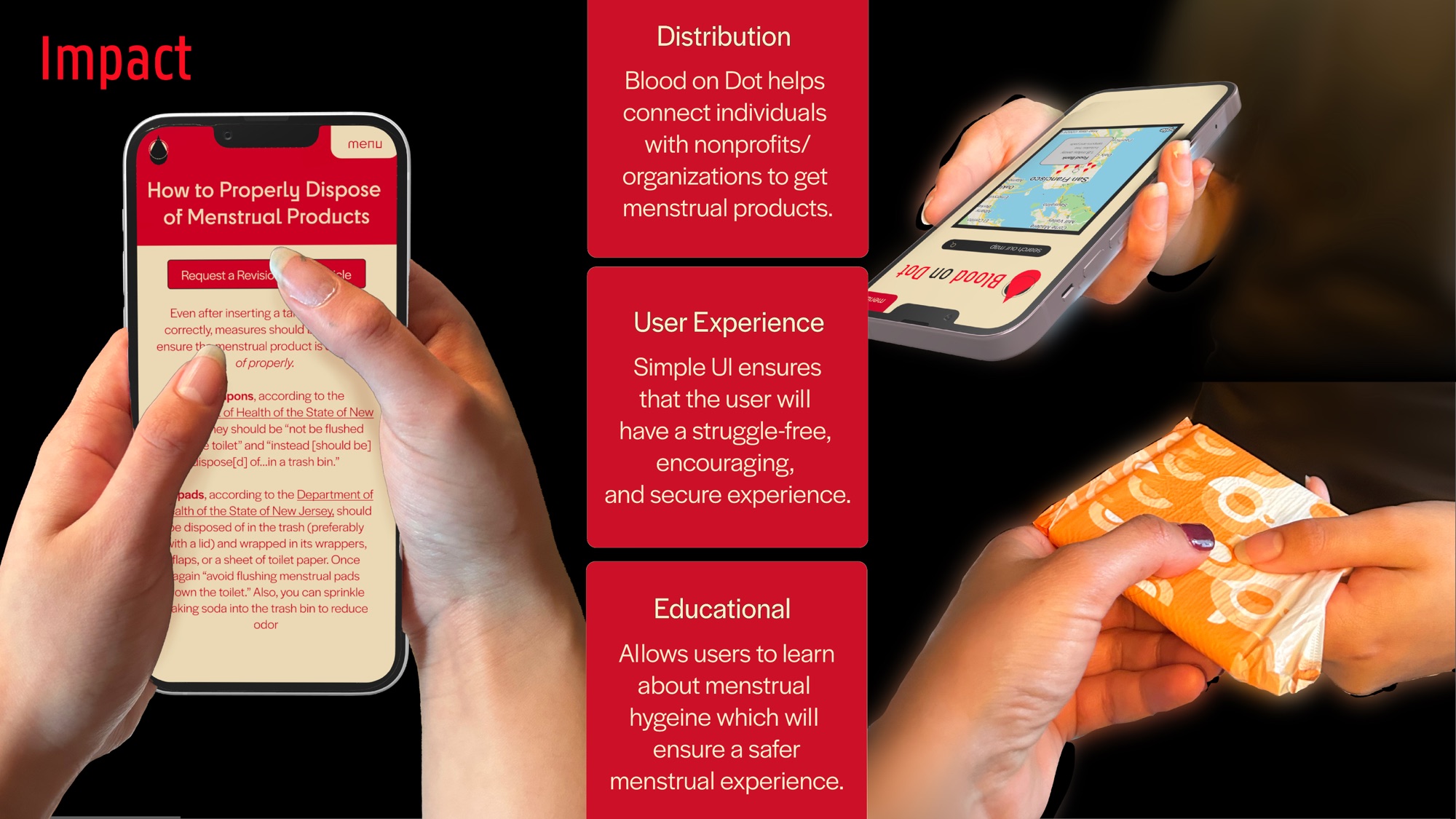Impact board: distribution, user experience and education.