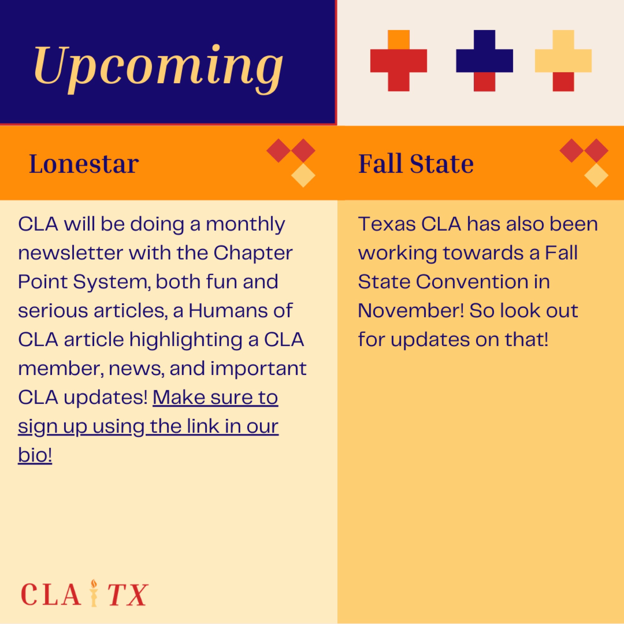 Upcoming events post covering Lonestar and Fall State.