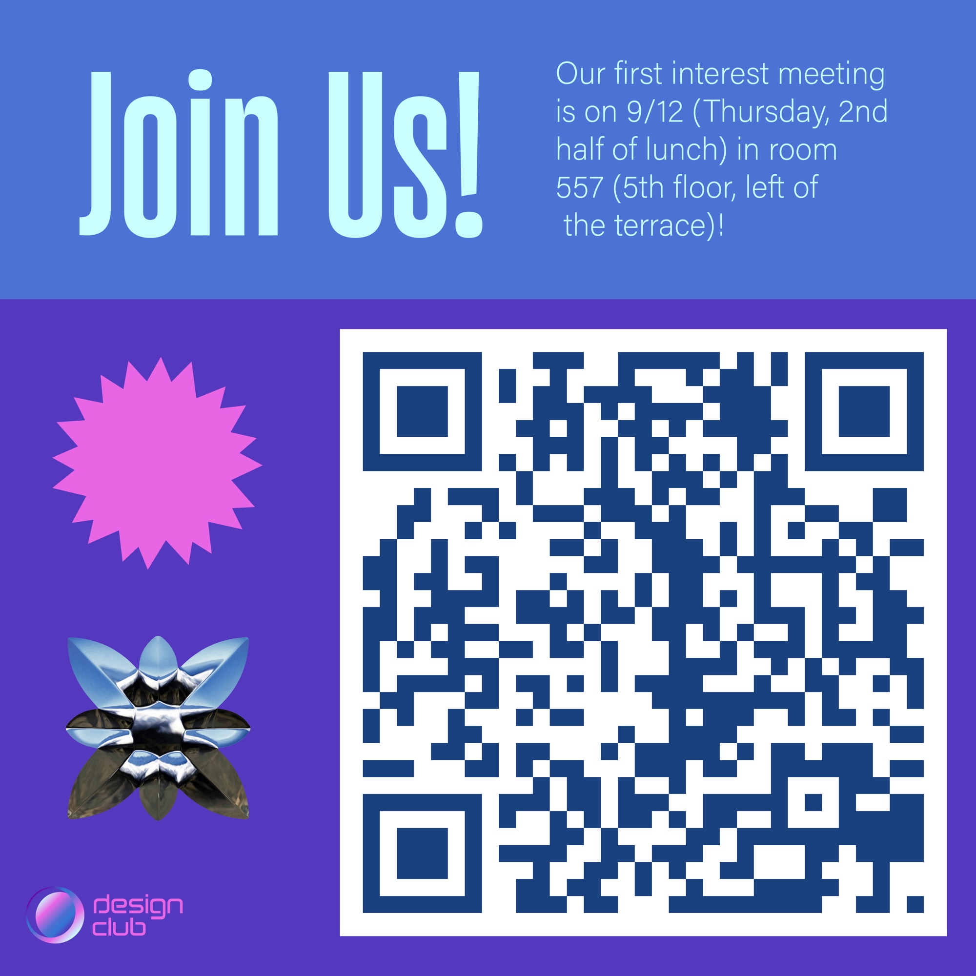 “Join us” post with a QR code.