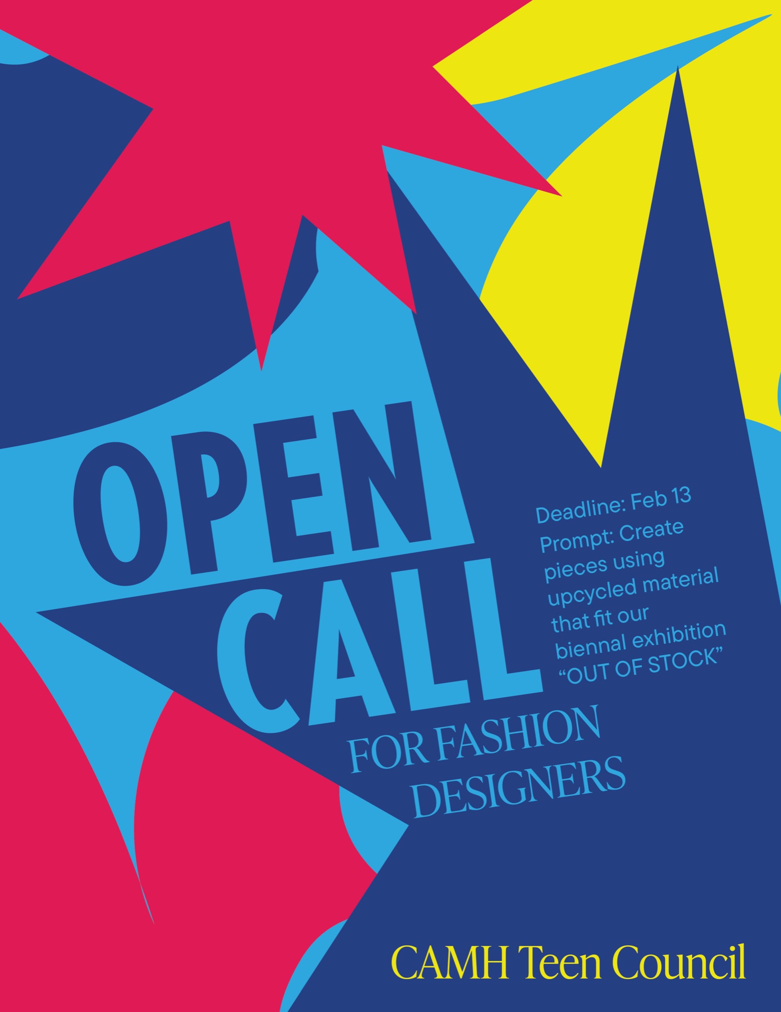 Alternate Open Call poster variant with large angular shapes.
